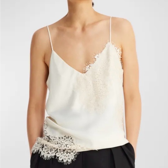 NWT RÓHE Satin Lace-Trim Cami Top (Size 42/US L)